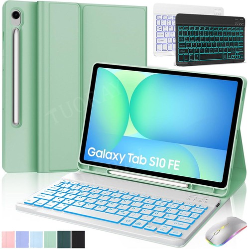 Für Samsung Galaxy Tab S10 FE 10.9" X520 X526 Hülle mit Beleuchtet Tastatur Maus - Bild 4 von 67