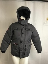  182 Canada Weather Gear Coat Boys 10/12 Gray Hooded Insulated Parka Jacket