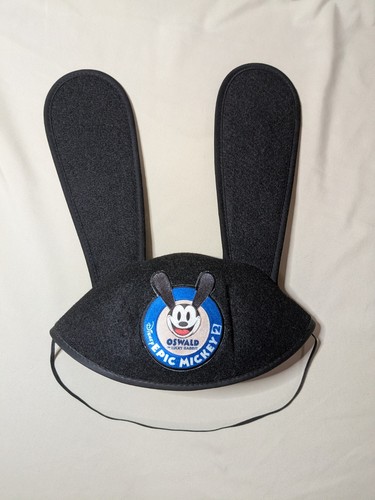 Disney Epic Mickey 2 Oswald the Lucky Rabbit Ears Black Hat Adult Disneyana Cap - Picture 1 of 12