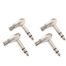 4Pcs 6 35mm Stereo TRS Right Angle Male Connectors Suitable for Audio Equipment