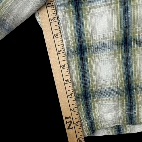 VTG St. John's Bay Linen Blend Shorts Men's 32 x 10" Green Plaid Preppy Golf - Picture 5 of 5