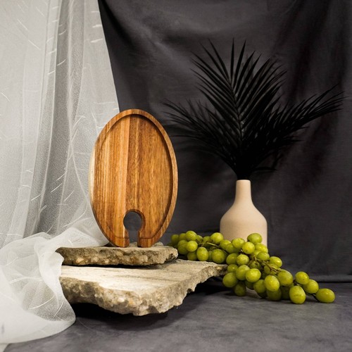 Wine and Appetizer Wooden Serving Tray - Picture 2 of 2