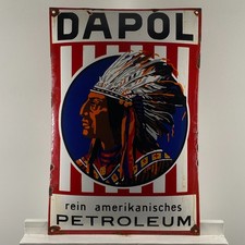 Dapol Enamel Sign - 60x40cm (23.6x15.7") - Nice Big Vintage Porcelain Wall Decor