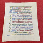 Vintage Linen Tapestry w The Lords Prayer Pattern Kitchen Religion God Art Gift