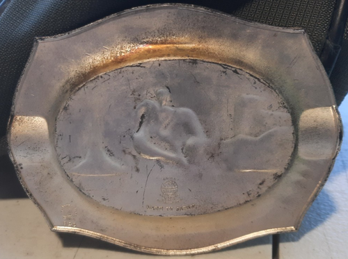 VINTAGE BULL FIGHTER ASHTRAY Souvenir of Juarex Mexico, Silver plated, 1951 - Picture 3 of 6