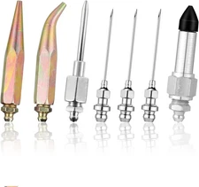 7pcs Grease Gun Needle Tip Kit, Including 3 Nozzles Bent &... 