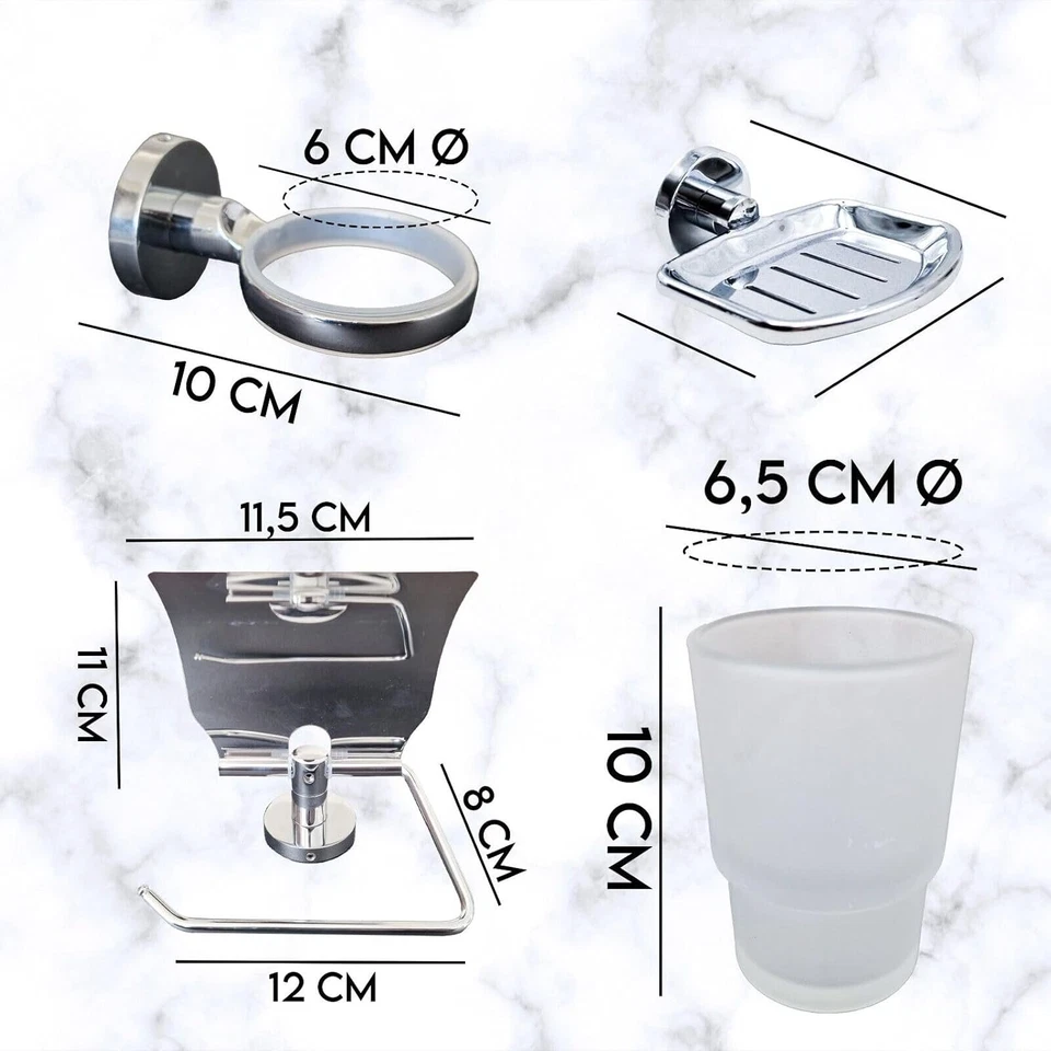 MAKA Set Accessori Bagno Moderni Portasciugamani in Acciaio E Alluminio Diversi  - Immagine 4 di 4