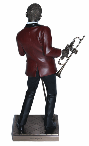 Deco Figura Jazz Músico Cantante H 29 CM Banda Decorativa Con Trompeta - Imagen 4 de 5