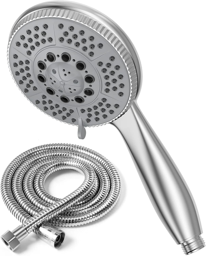 Vinabo Alcachofa De Ducha + 1,5 M Flexible De Ducha De Acero Tubo, 5 Funciones D - Imagen 11 de 12
