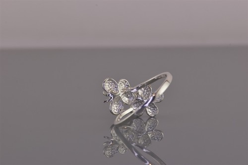 Sterling Silver Puffy Bypassing Butterflies Band Ring 925 Sz: 8 - Picture 4 of 8