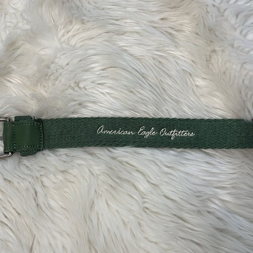 American Eagle Outfitters Logo Canvas Fabric Belt with Buckle 40 Inches Golf - Picture 6 of 7