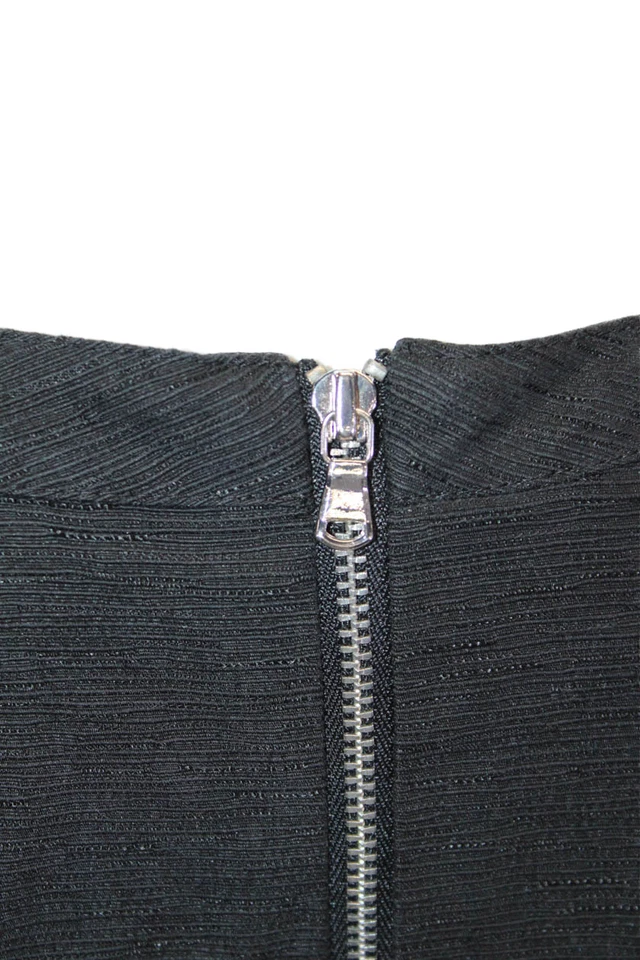 Vestido justo Adam Adam Lippes feminino com zíper nas costas recortado preto algodão tamanho 2 - Imagem 4 de 4