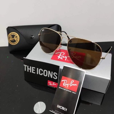 RAY-BAN RB3026, aviator sunglasses , Gold Frame/Large 62mm Brown Lens