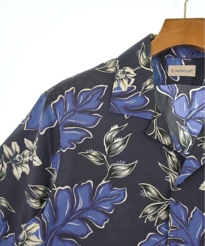 Moncler Men Casual Shirt Flower Pattern Cotton M Blue/White Used - Picture 5 of 7