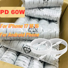 Bulk 60W PD USB C Fast Charger Type C Cable For Samsung S25 S24 S23 22 21 20 Lot