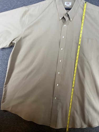 SEE PICS Cutter & Buck Shirt Men's Size 3XB Tan Short Sleeve Button Up - Picture 7 of 14