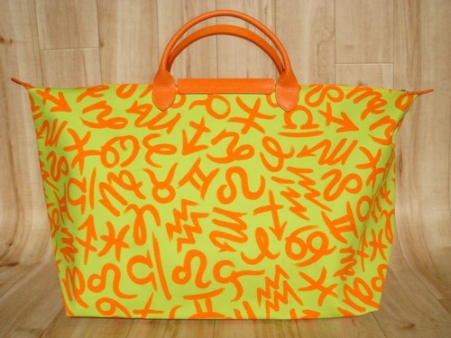Nuevo Bolso de Mano JEREMY LONGCHAMP Jeremy Scott Amarillo Naranja Zodiaco Graffiti - Imagen 4 de 12