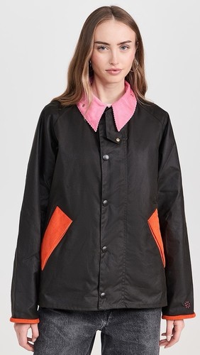 Barbour x Flower Mountain Veste Olive Fuschia Unisex Size Medium NWT - Bild 2 von 8