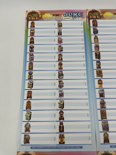 New Old Stock Jukebox Title Strips Multicolored Perforated Music Labels 4 Sheets - Picture 3 of 10