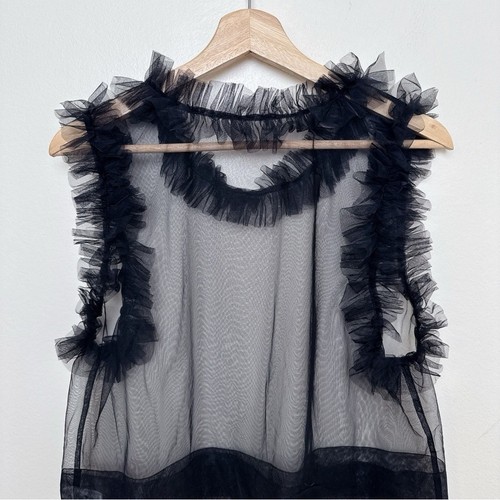 Kate Hewko Womens Small Ruffle Sheer Tank Top - Picture 11 of 13