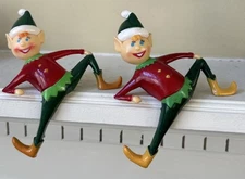 Vintage 1981 Christmas ELF Stocking Holder / Hanger - Shelf Sitter - Sun Hill
