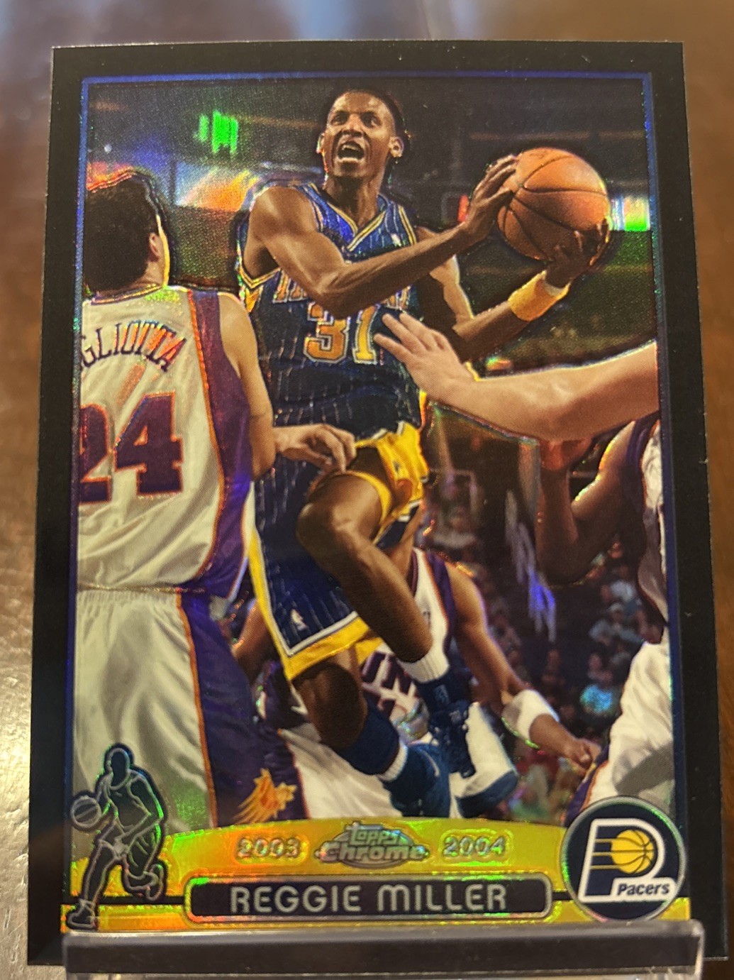Reggie Miller 2003-04 Topps Chrome Black Refractor /500 Indiana Pacers