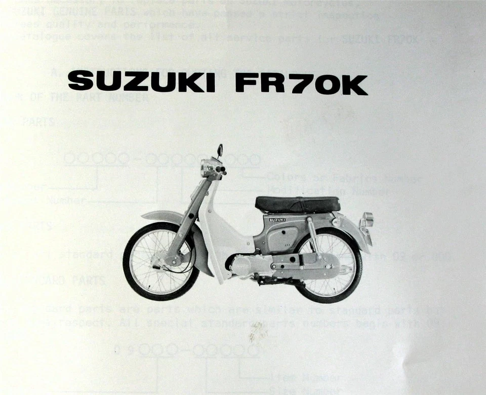 SUZUKI FR70K Illustrated Motorcycle Parts List May 1975 #99000-91800-002 C - Image 2 of 4