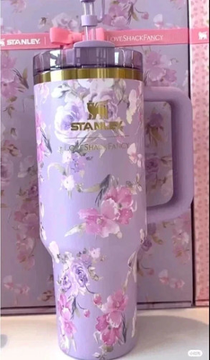 #ad Stanley x Love Shack Fancy 40 oz H2.0 Happy Thoughts Quencher Purple Tumbler $59.99