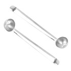 2 Pcs Stainless Steel Olive Spoon Water Droplet with Drain Spoons Holes