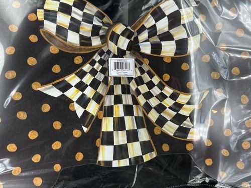 Mackenzie Childs Courtly Check Bow Gold Dots PUP Puppy PLACEMAT NEW - Picture 3 of 8