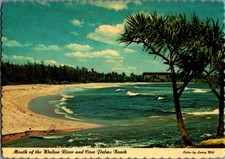Vintage Postcard - Mouth of the Wailua River and Coco Palms Beach, Kauai, Hawaii