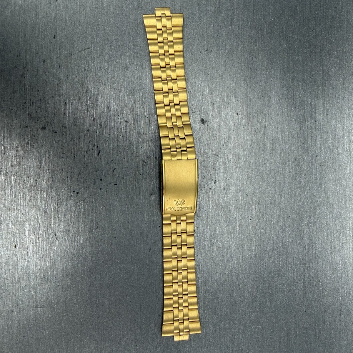 Seiko SQ Bracelet 20mm Stainless Steel Gold Tone Tri Folding Clasp