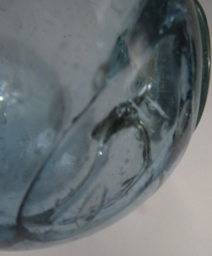 Japanese Blown Glass FLOAT 3.5" Aqua Tri-Foot Spindle Swirls Bubbles USA BZ - Picture 24 of 24