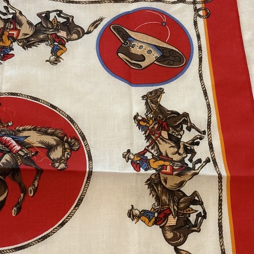 Vintage Western Cowboy Cotton Blend 22” Handkerchief Bandana Rodeo Horse USA - Picture 3 of 8