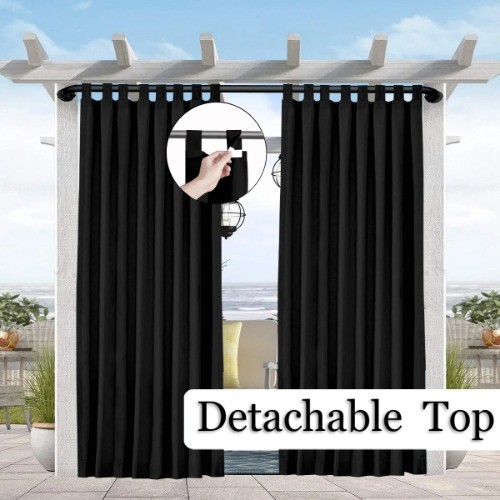 1PC Sun-Blocking & Waterproof Curtain Easy-Hang Patio Pergola & Gazebo Decor - Zdjęcie 4 z 23