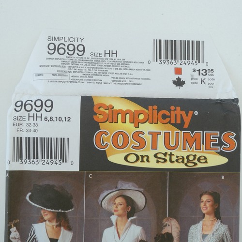 VTG Simplicity 9699 Costume Sewing Pattern UNCUT Edwardian Gowns 30.5-34" Bust - Picture 4 of 6