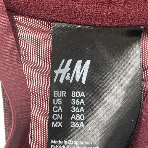 H&M, BH, Größe: 80A, Rot, Elasthan/Nylon/Polyester, Einfarbig, Damen #7lq - Bild 3 von 5