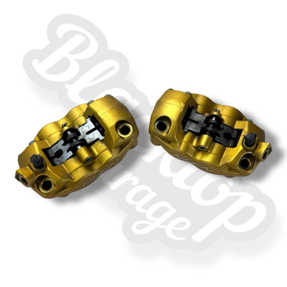 Pinzas de freno delanteras izquierda derecha Triumph Daytona 675 2006-2008 OEM doradas NISIN Foto 2 de 4