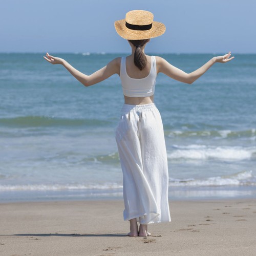 Sombrero de playa tejido de paja para dama sombrero de ala ancha para mujer sombrero de playa de verano parasol de playa - Imagen 6 de 12