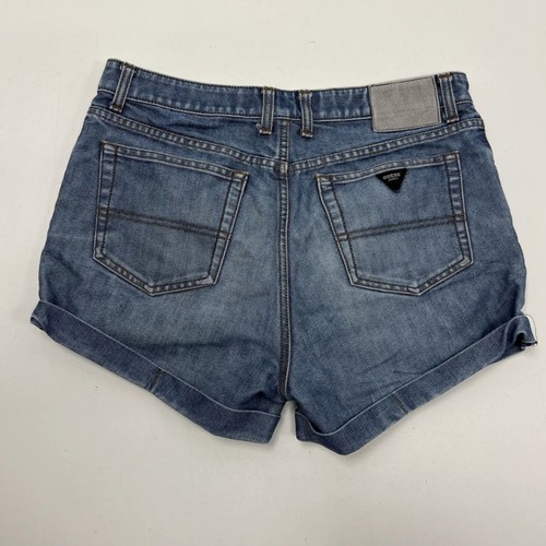VTG 90s Guess Jeans Shorts Womens Blue Denim High Rise Size 22 - Picture 2 of 12