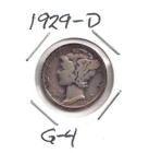 1929-D Mercury Dime 90% Silver. U grade from the hi-res scans