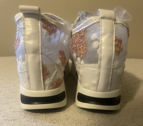 Plateau Wedges Sneaker Blumenstickerei Mesh Turnschuhe Slipper Absatz Schuhe Gr.6 - Bild 2 von 6