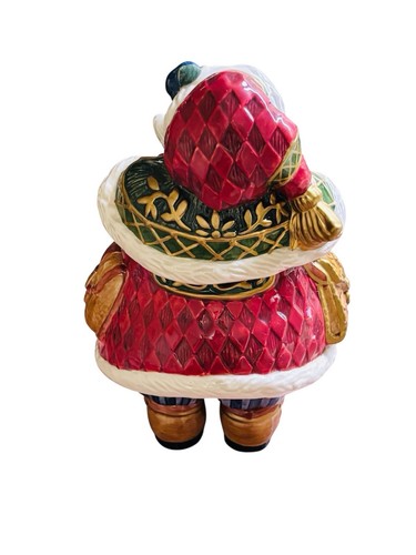 Fitz & Floyd Jolly Ole Saint Nick Ceramic Cookie Candy Jar Santa Claus Preowned - Picture 6 of 16