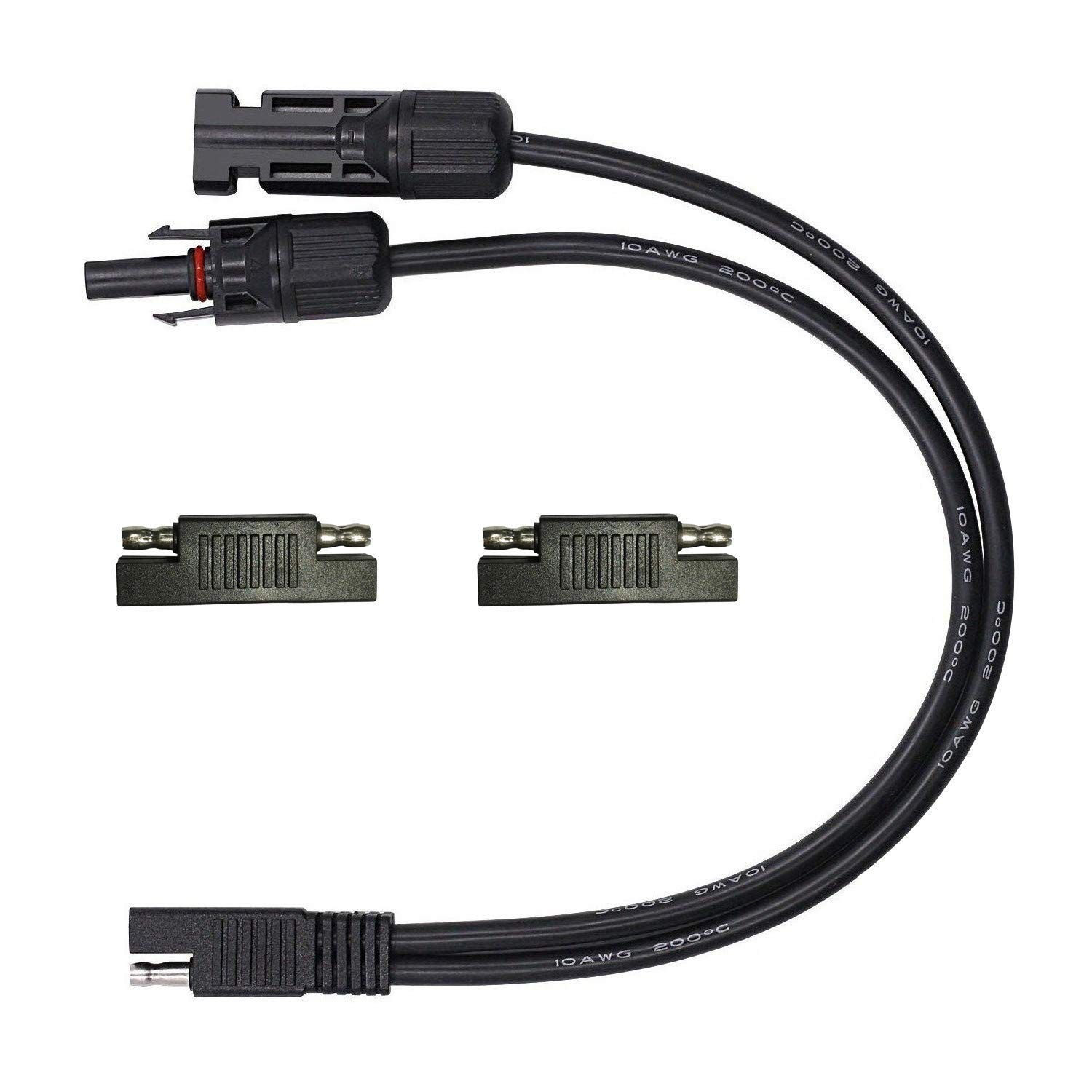Solar Panel Connectors 10AWG Compatible with MC-4 Solar Connecter to SAE Adapter. Available Now for $19.50