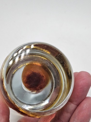 Blenko Glass Air Twist Paperweight Clear Amber Glass Controlled Bubble 4” Tall - Picture 5 of 5