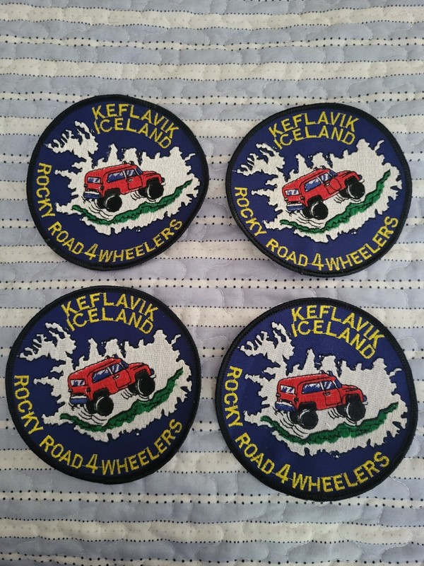 Vintage Keflavik Iceland Embroidered Patches "Set Of 4" (Never Used)