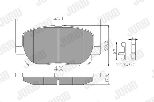 KIT PASTIGLIE FRENO A DISCO 572546J PER TOYOTA MATRIXAVENSISVERSO 1.8L 4cyl - Foto 2 di 9