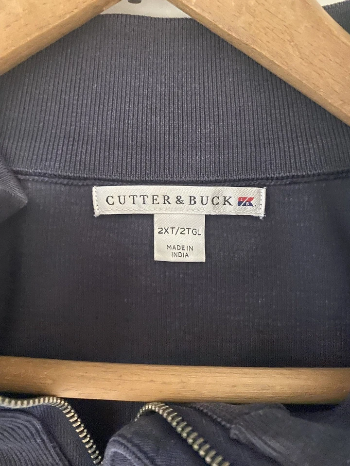 Cutter & Buck Mens 2XL Pullover Sweater Blue Mock Neck 1/2 Zip Long Sleeve XXL - Image 4 of 4