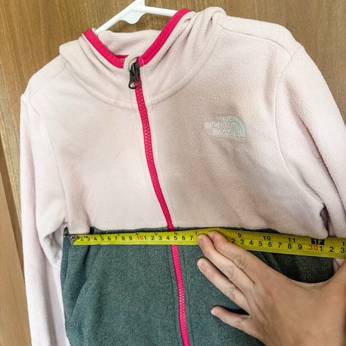 Girls Size 6 Pink Grey The North Face Zip Up Hooded Fleece Jacket - Picture 11 of 11