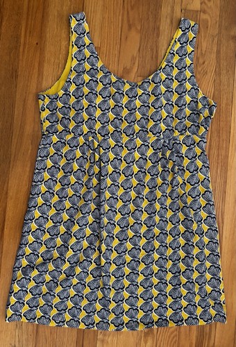 BODEN Claire Seashell Sleeveless Day Sun Dress Yellow Cotton Size 16R - Picture 2 of 7